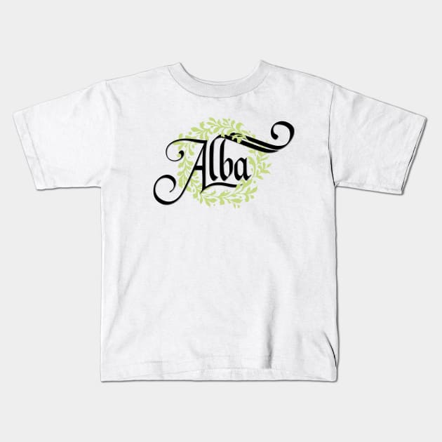 Name Alba Kids T-Shirt by oleo_graphy